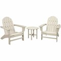 Polywood Vineyard Sand Patio Set with Side Table and 2 Adirondack Chairs 633PWS3991SA